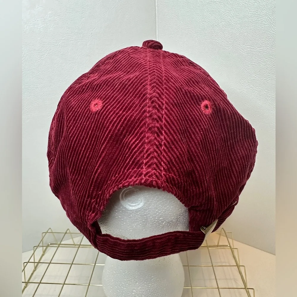 Simply Southern Burgundy Dark Red Corduroy YEE HAW Adjustable Baseball Cap Hat
